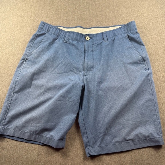 Under Armour Other - Under Armour Mens Blue Heathered Golf Shorts Size 38 Flat Front Performance